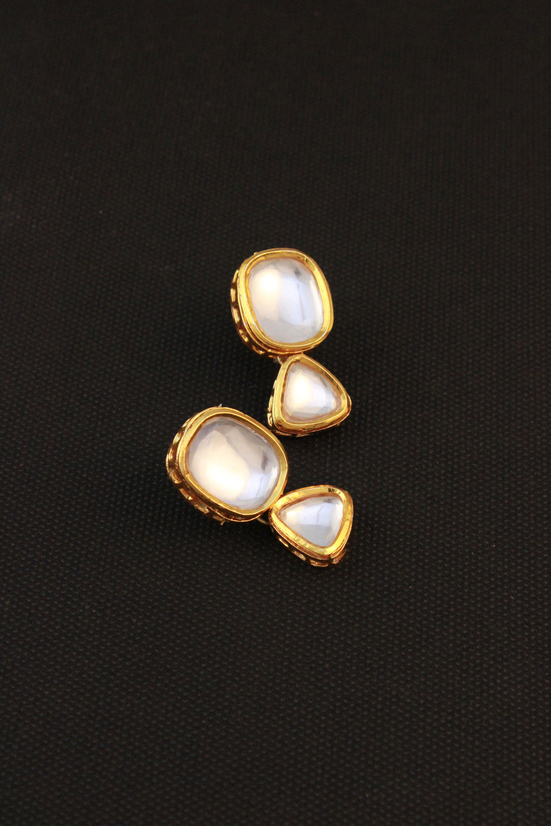 Traditional Gold Plated Polki Kundan Dangler Earrings