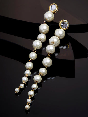 Pearl Gold Plated Dangler Earrings