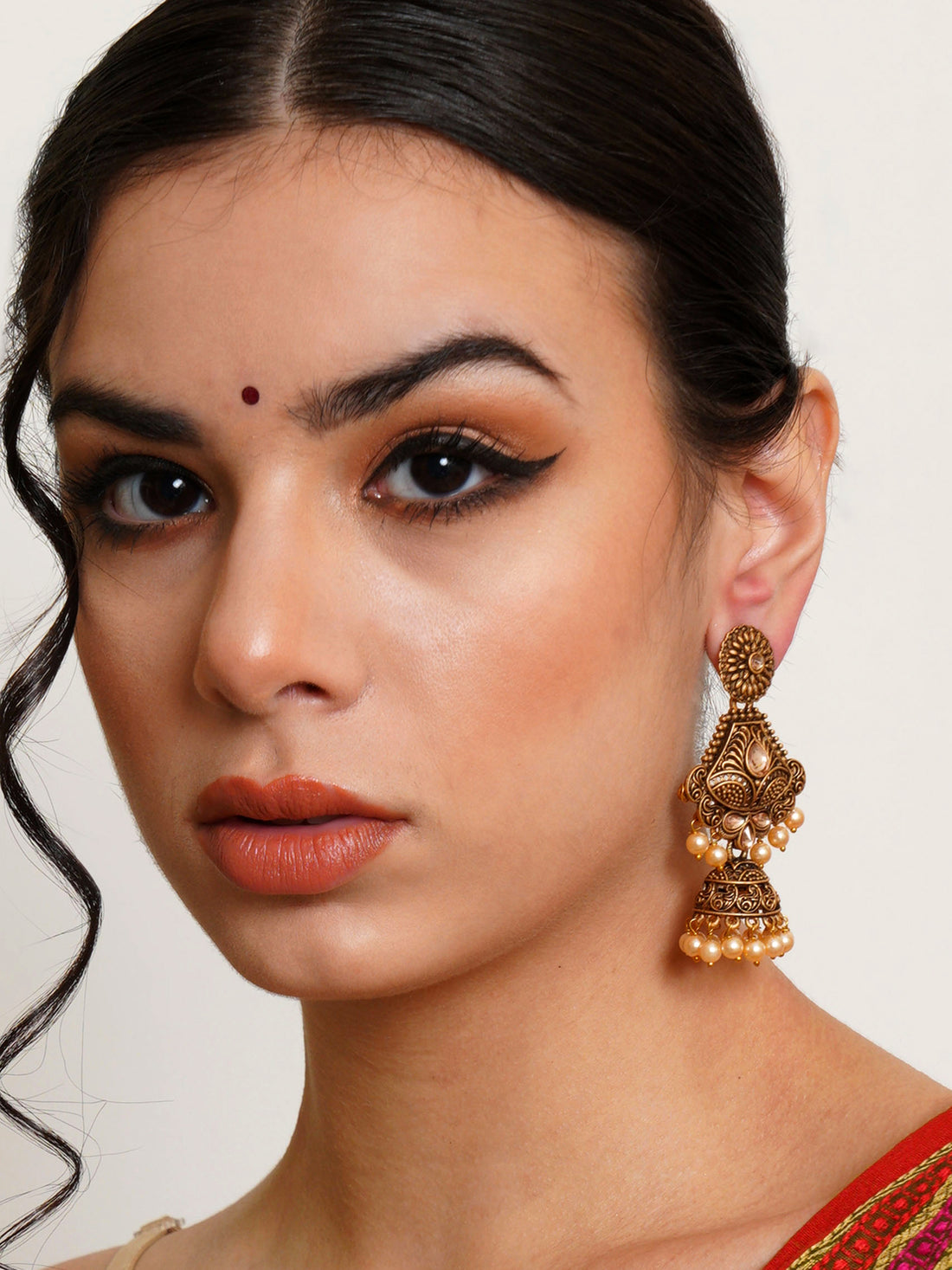 Karatcart Gold Plated Handcrafted Dangler Jhumki Earrings for Women