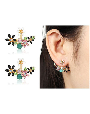 GoldPlated Multicolour Crystal Stylish Stud Earrings