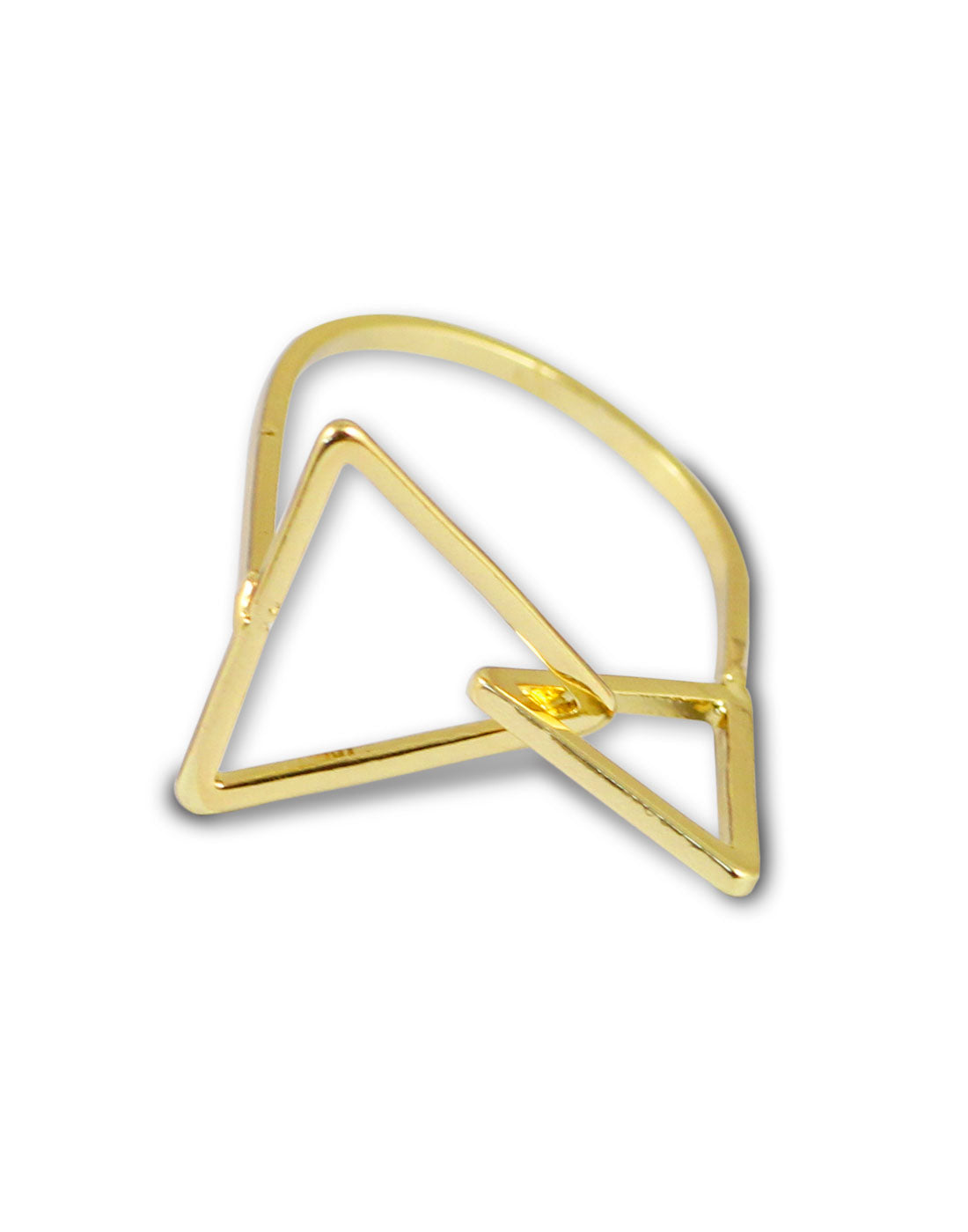 Gold Metal Geometrical Ring For Women