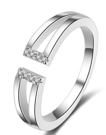 Platinum Plated Elegant Adjustable Ring