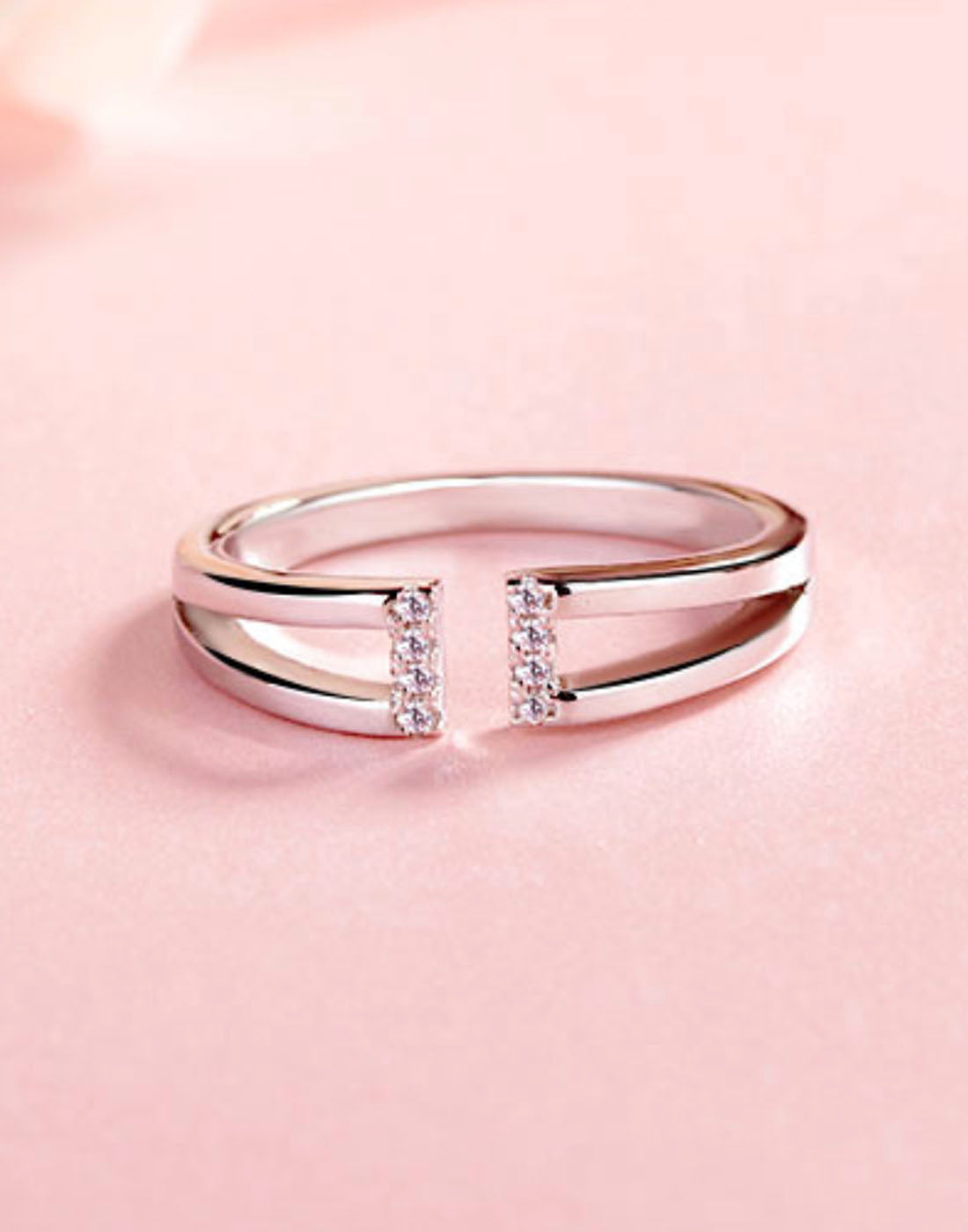 Platinum Plated Elegant Adjustable Ring