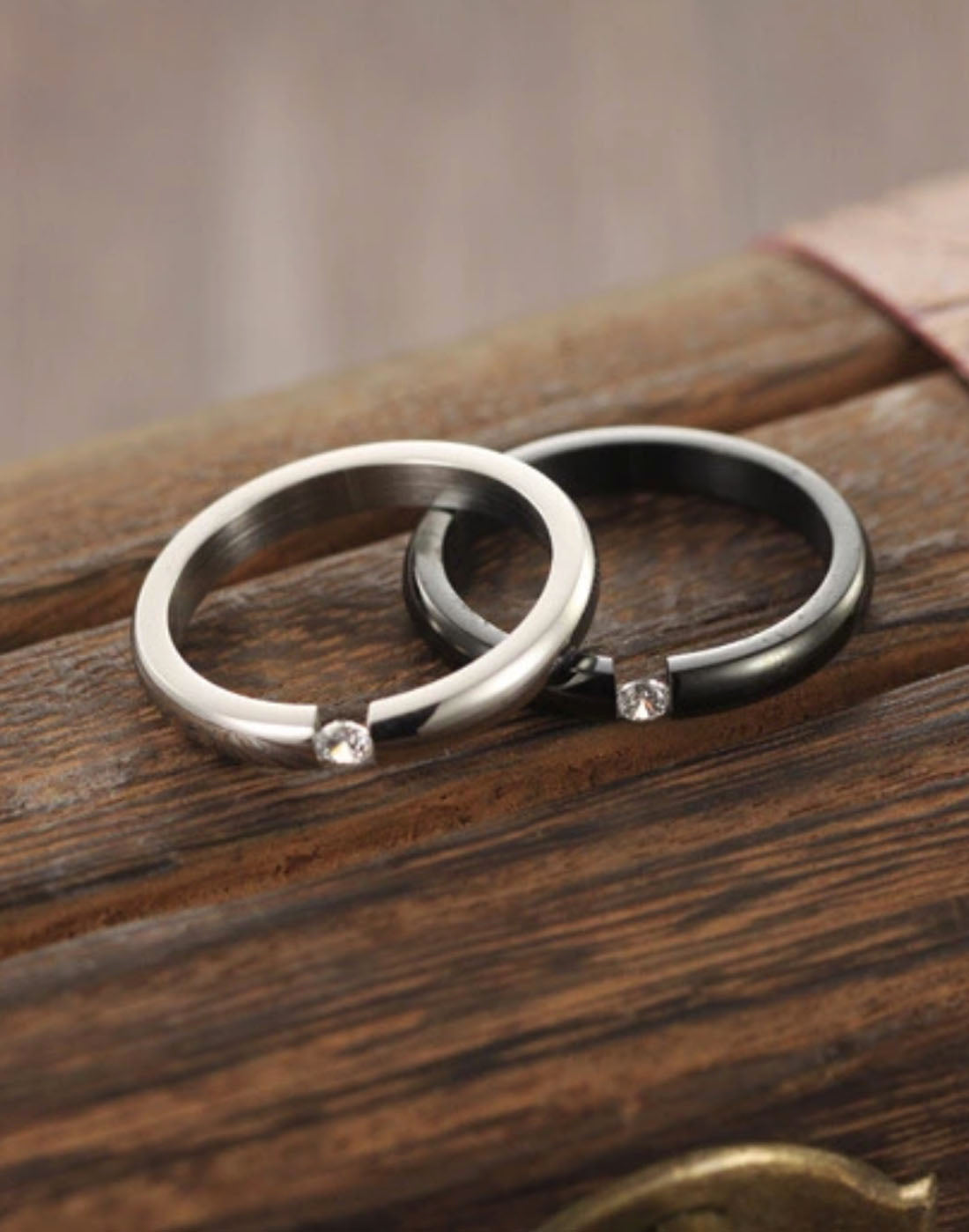 Titanium Elegant Couple Band Ring