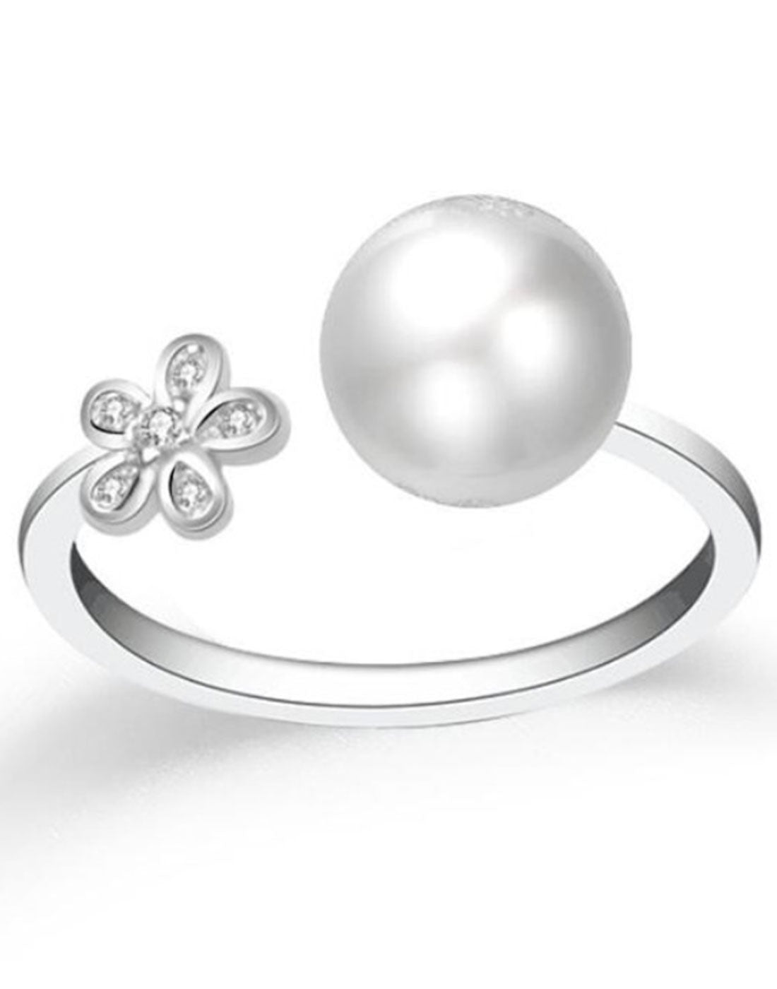 Platinum Plated Elegant Austrian Crystal Adjustable Ring