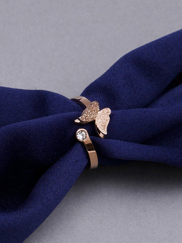 Rose Gold Plated Butterfly Shape Rings for Women