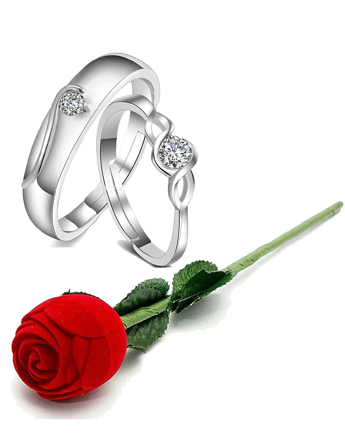 Valentine Gift by Karatcart Platinum Plated Elegant Austrian Crystal Designer Ring for Women