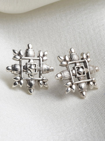 925 Sterling Silver Oxidised Studs Earrings