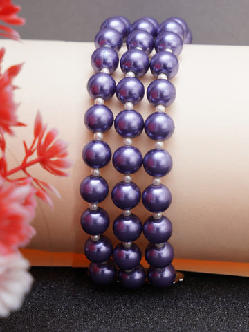 Violet Pearl Beaded Bracelet