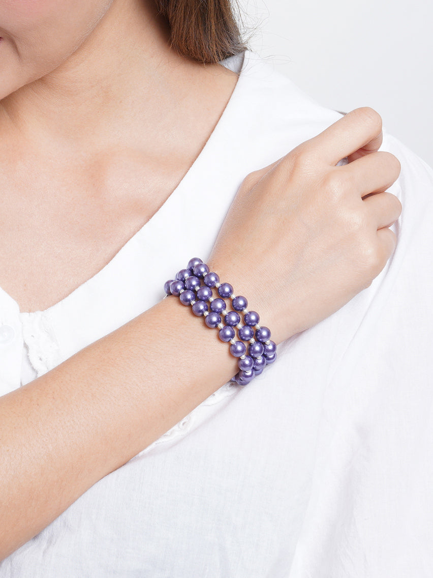 Violet Pearl Beaded Bracelet