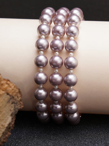 Silver Pearl Beaded Bracelet