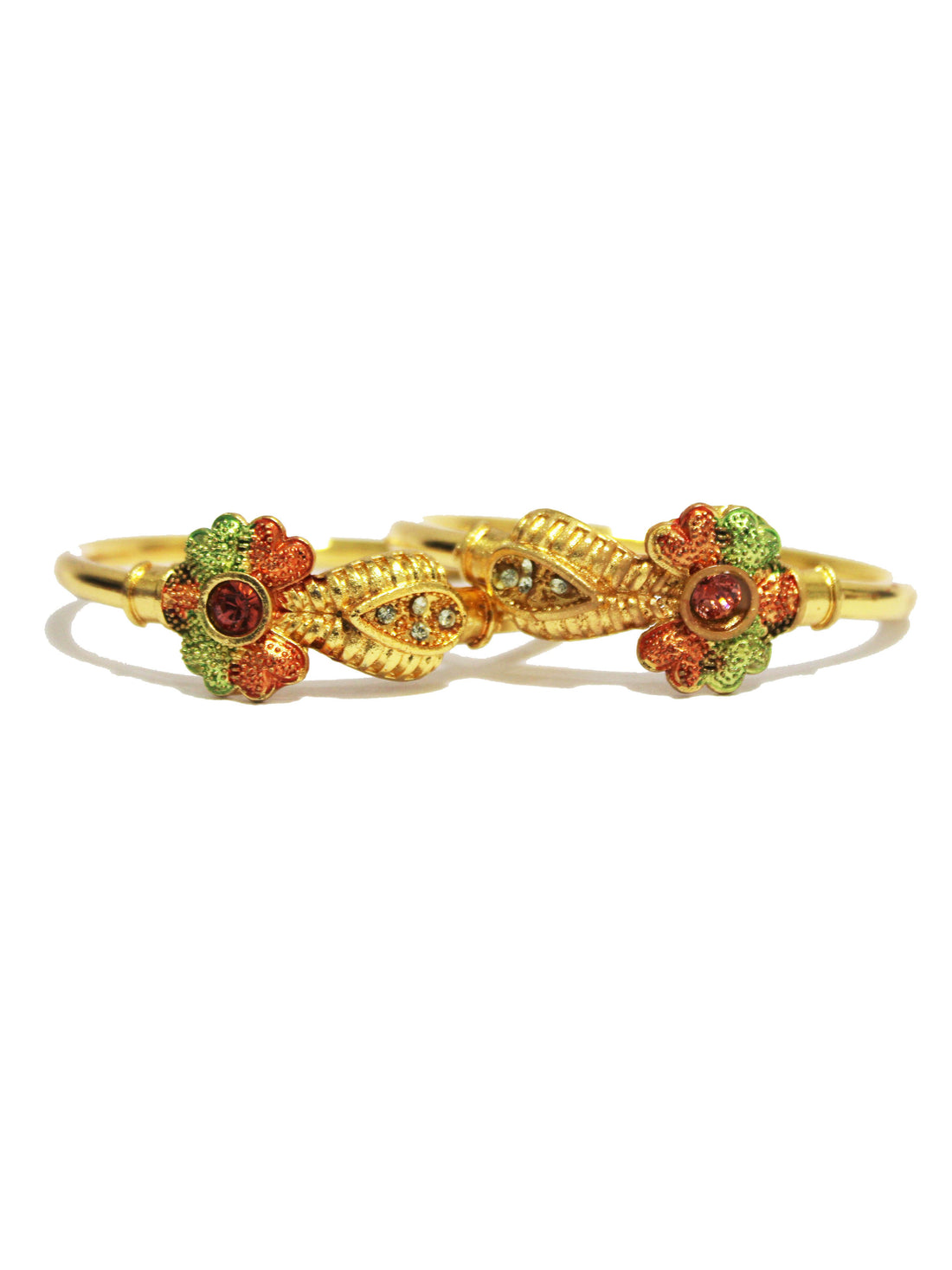 Gold Forming Flower Bangles for Women