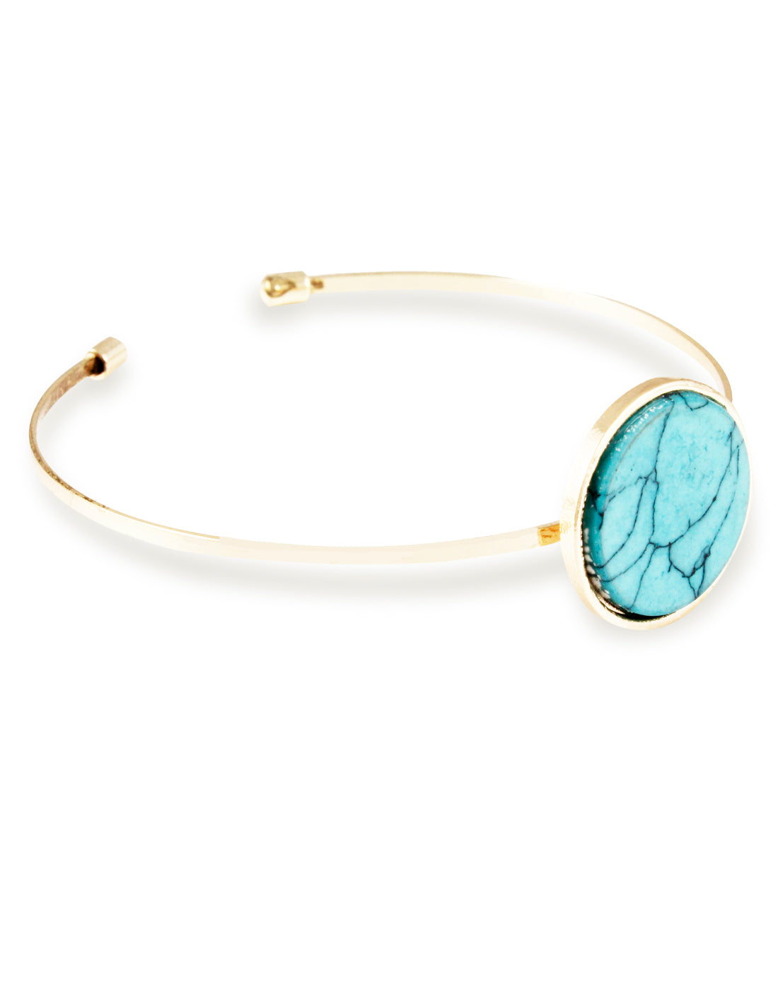 Gold Metal Blue Turquoise Bracelet