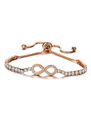 Karatcart Rose Gold Plated Loop Shape Charm Bracelet