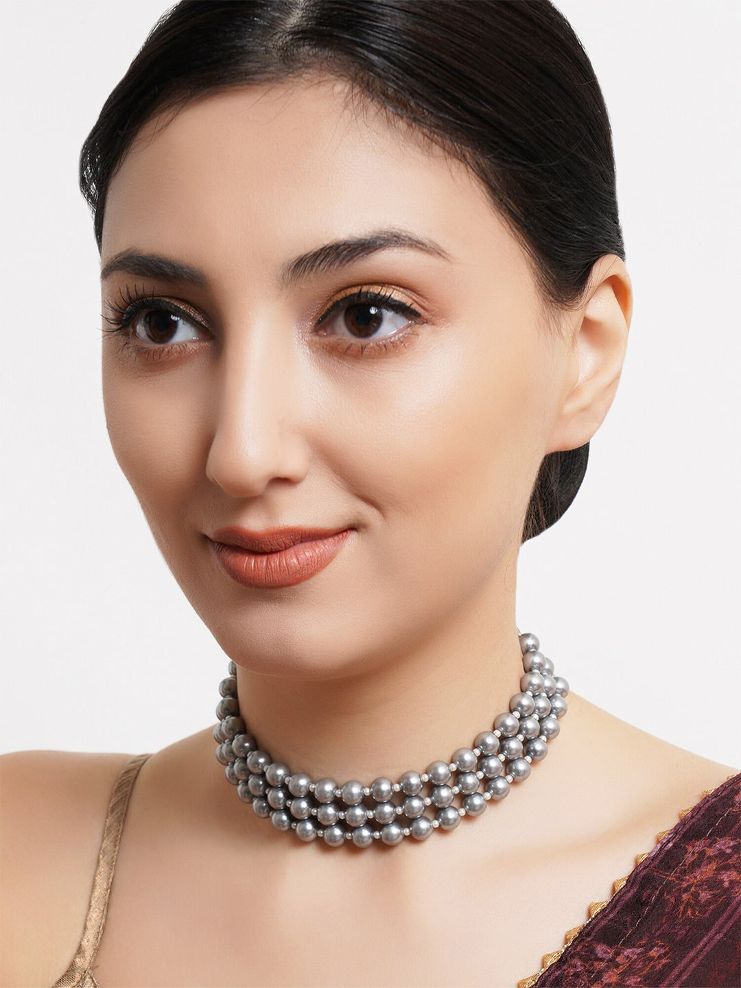 Silver-Toned Choker Necklace