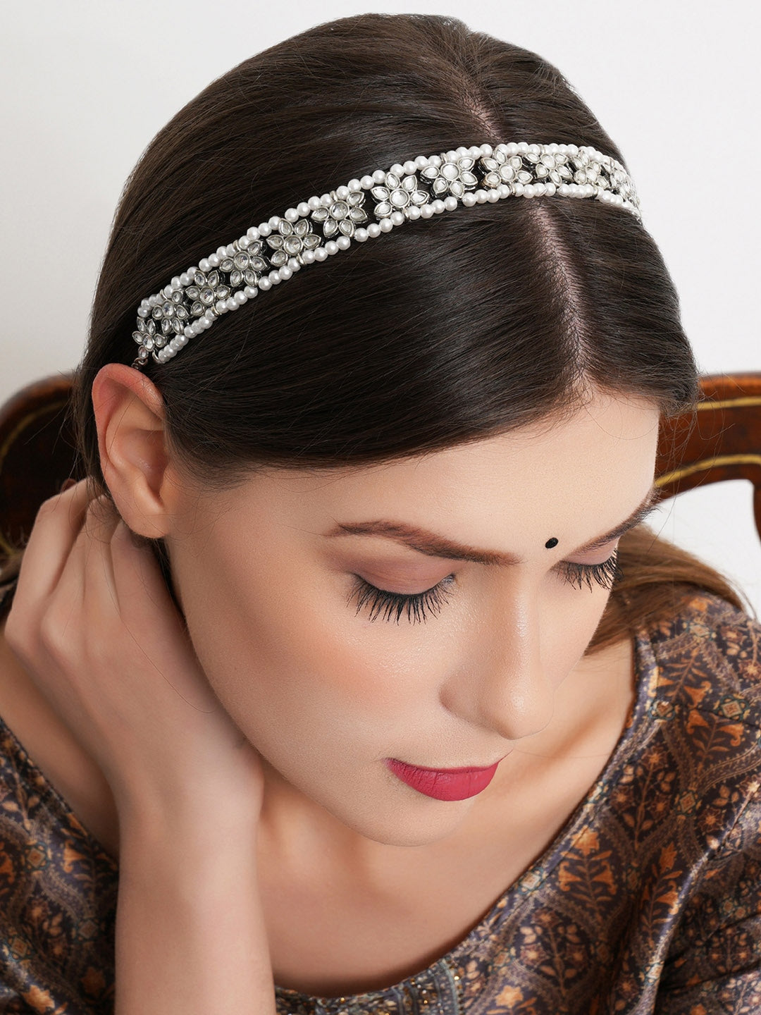 Women Silver-Toned Embellished Hairband