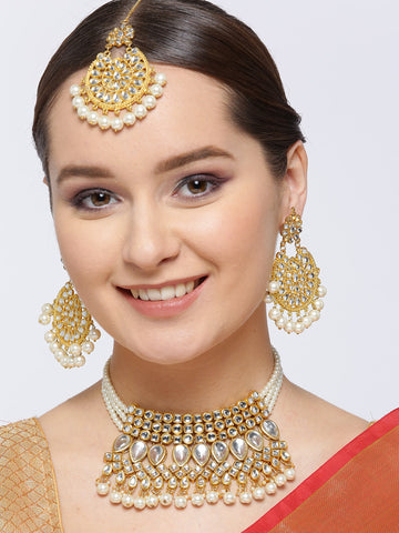 Karatcart Kundan Choker Necklace set