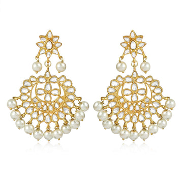 GoldPlated Fashion Chandbali Hook Dangler Stylish Fancy Party Wear Earrings