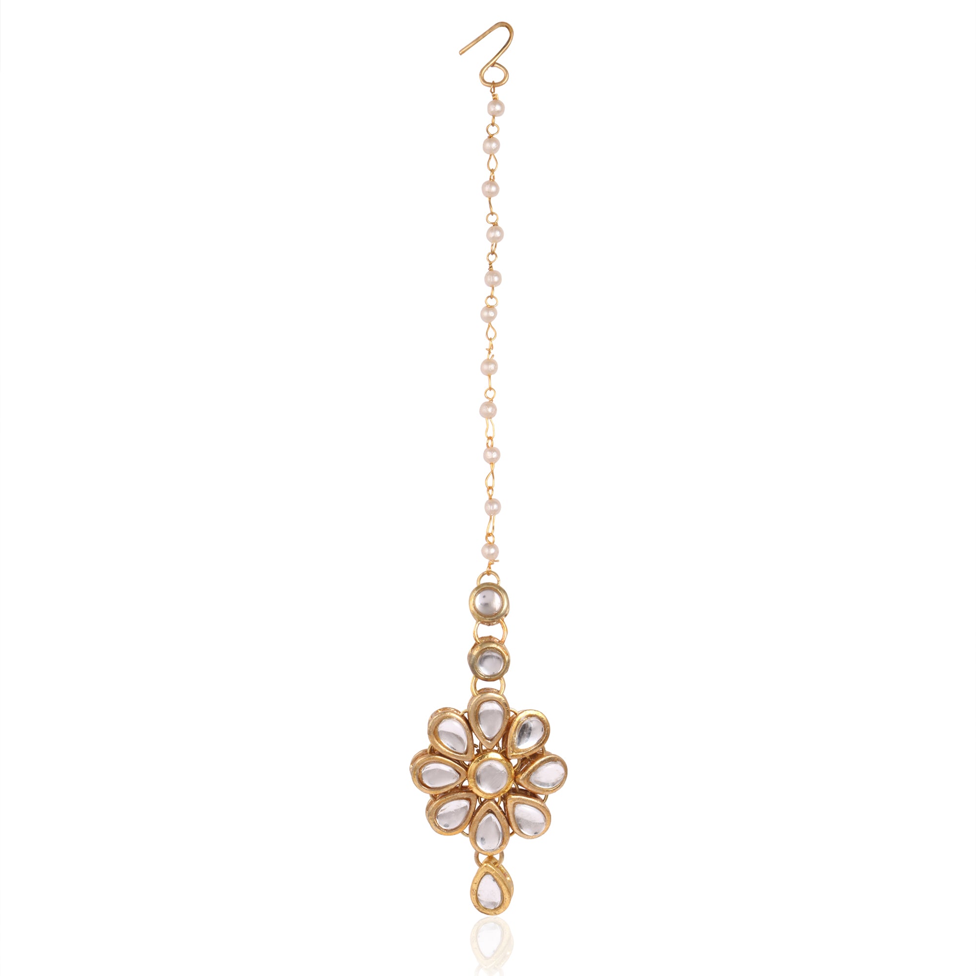 Traditional Gold Plated Kundan Maangtikka for Women