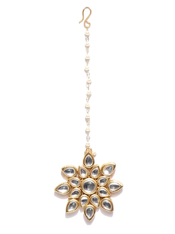 Traditional Gold Plated Kundan Maangtikka for Women