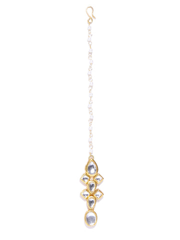 Traditional Gold Plated Kundan Maangtikka for Women