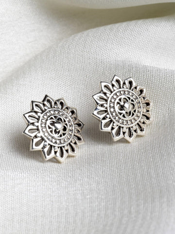 925 Sterling Silver Antique Oxidised Silver Studs