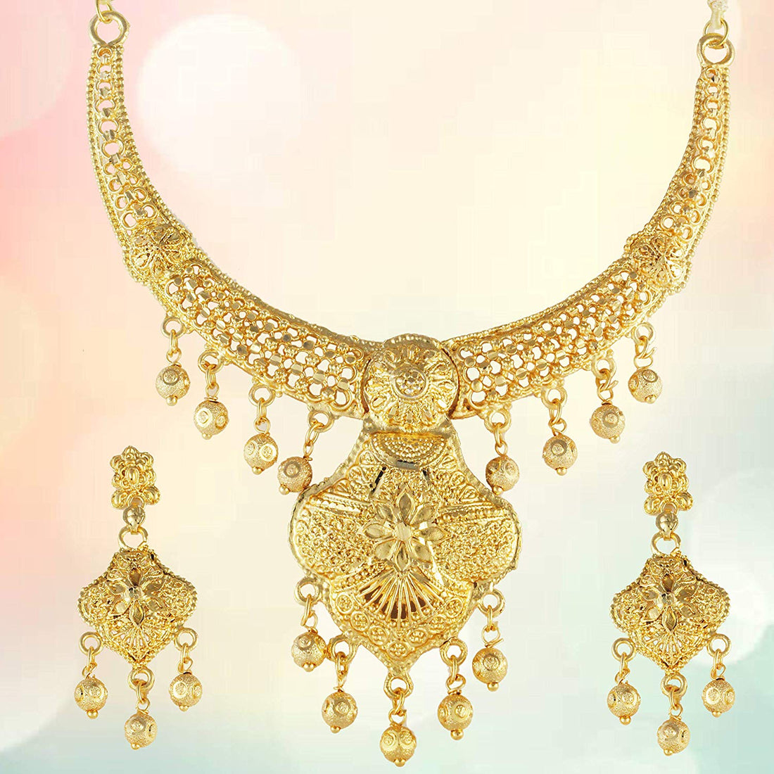 Gold Forming Necklace Set