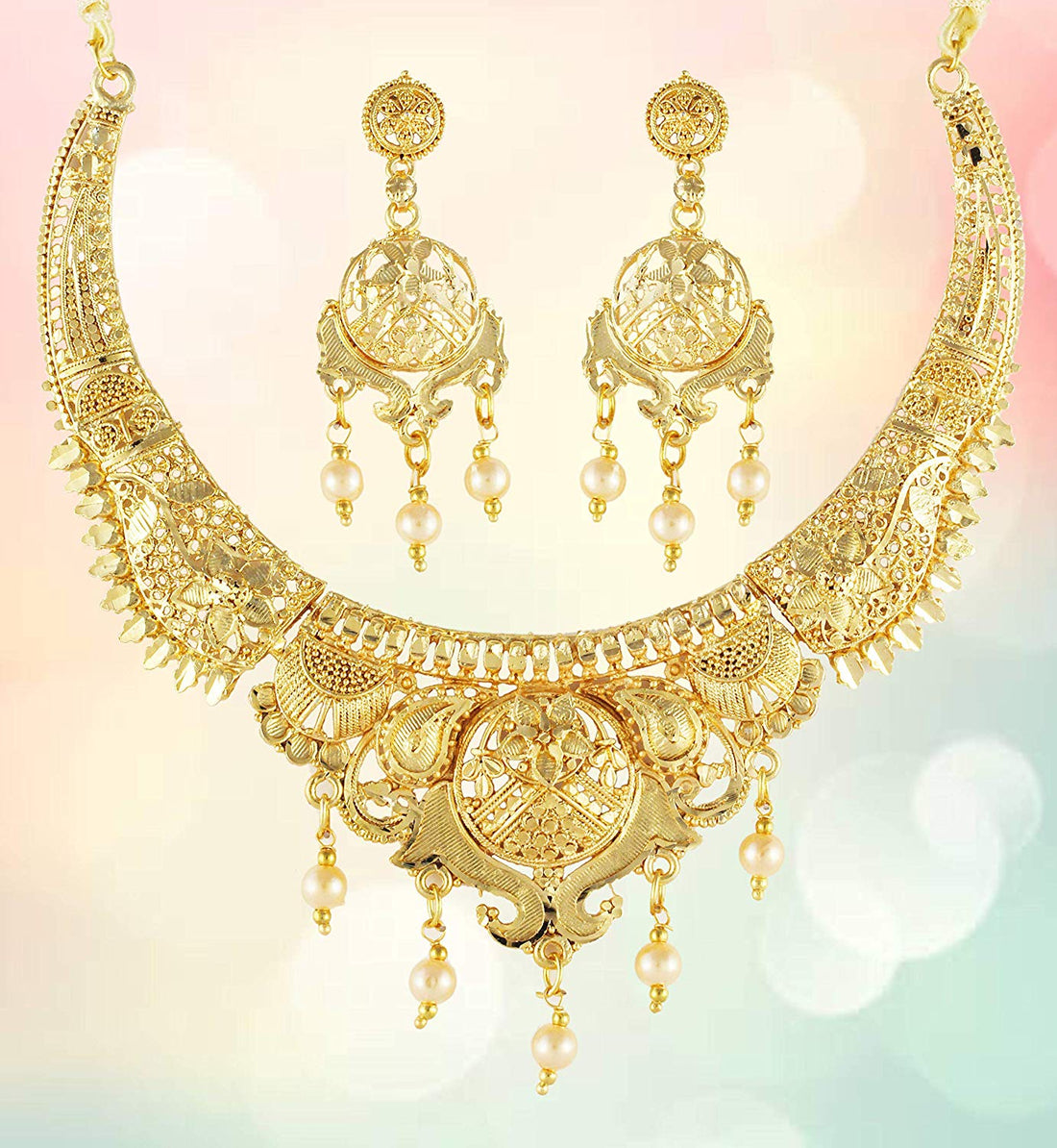 Gold Forming Necklace Set