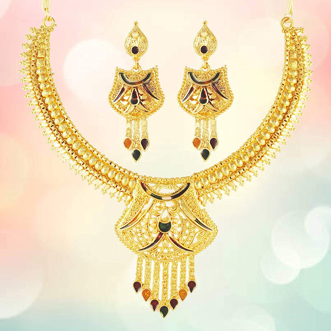 Gold Forming Necklace Set