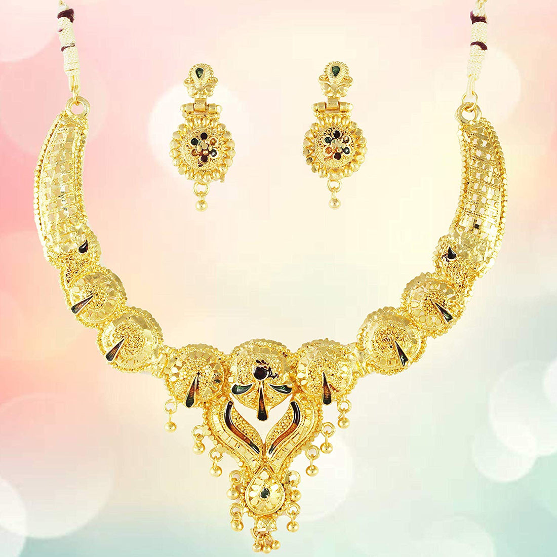 Gold Forming Necklace Set