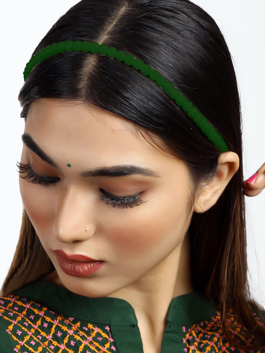 Elegant Green Beads Hairband for Women