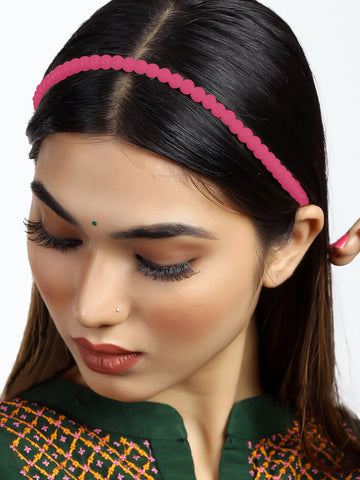 Elegant Pink Beads Hairband for Women