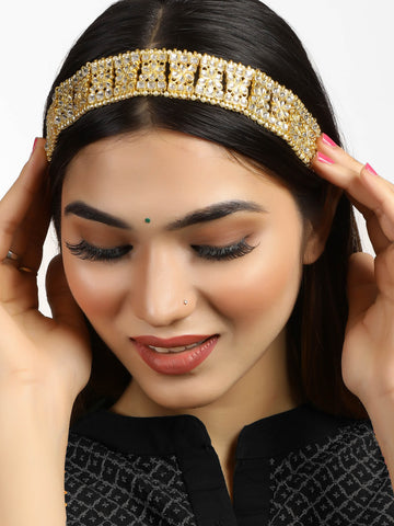 Traditional Gold Plated Kundan Hairband