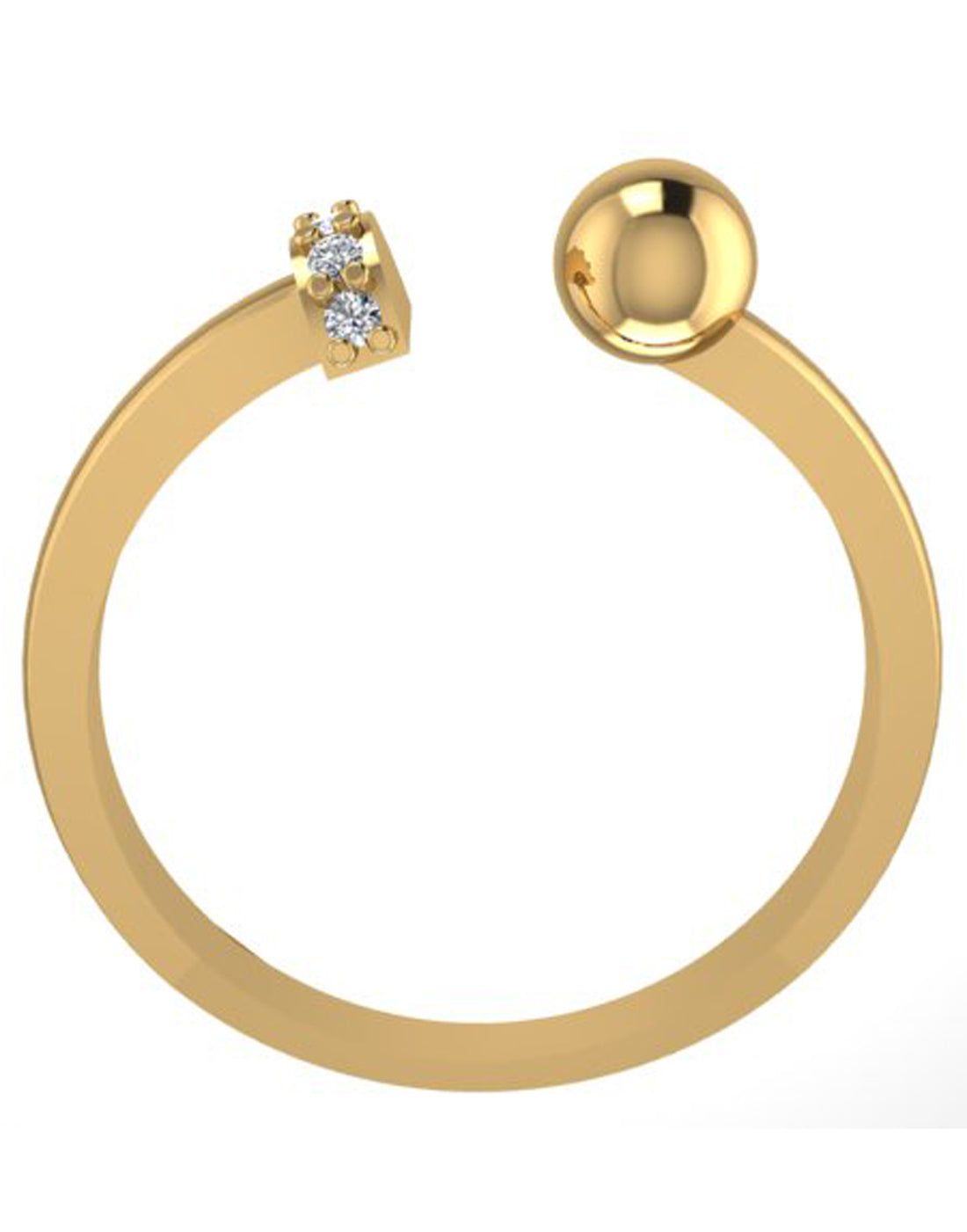 GoldPlated 925 Sterling Silver Adjustable Crystal Ring - view 4