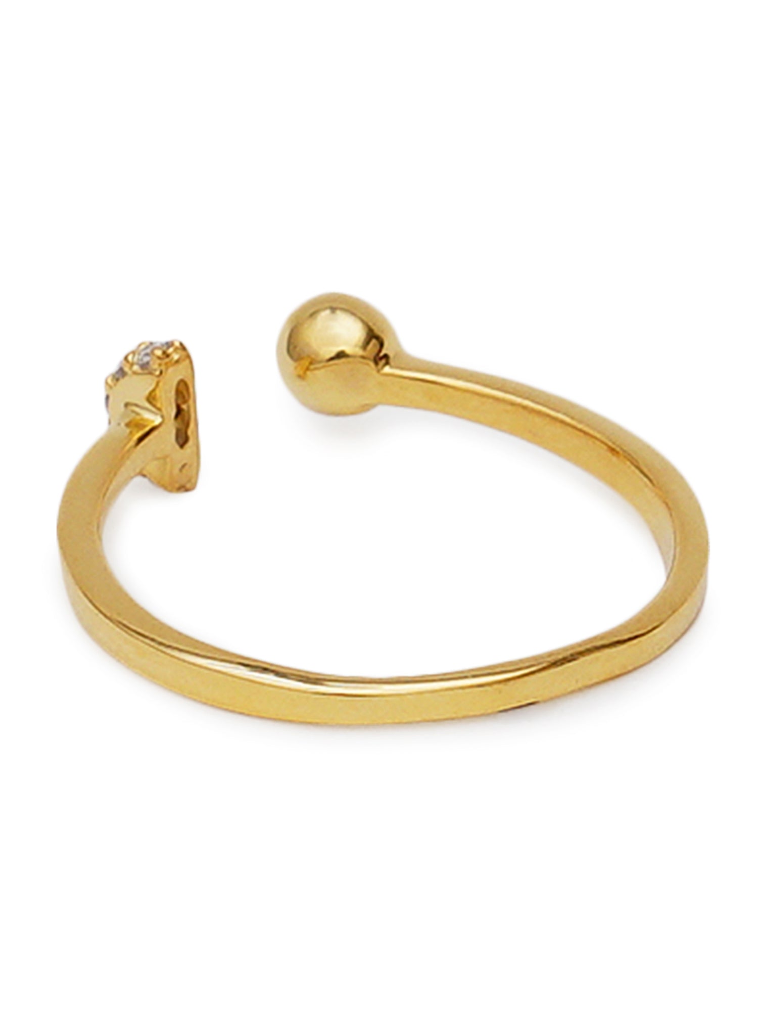 GoldPlated 925 Sterling Silver Adjustable Crystal Ring - view 7