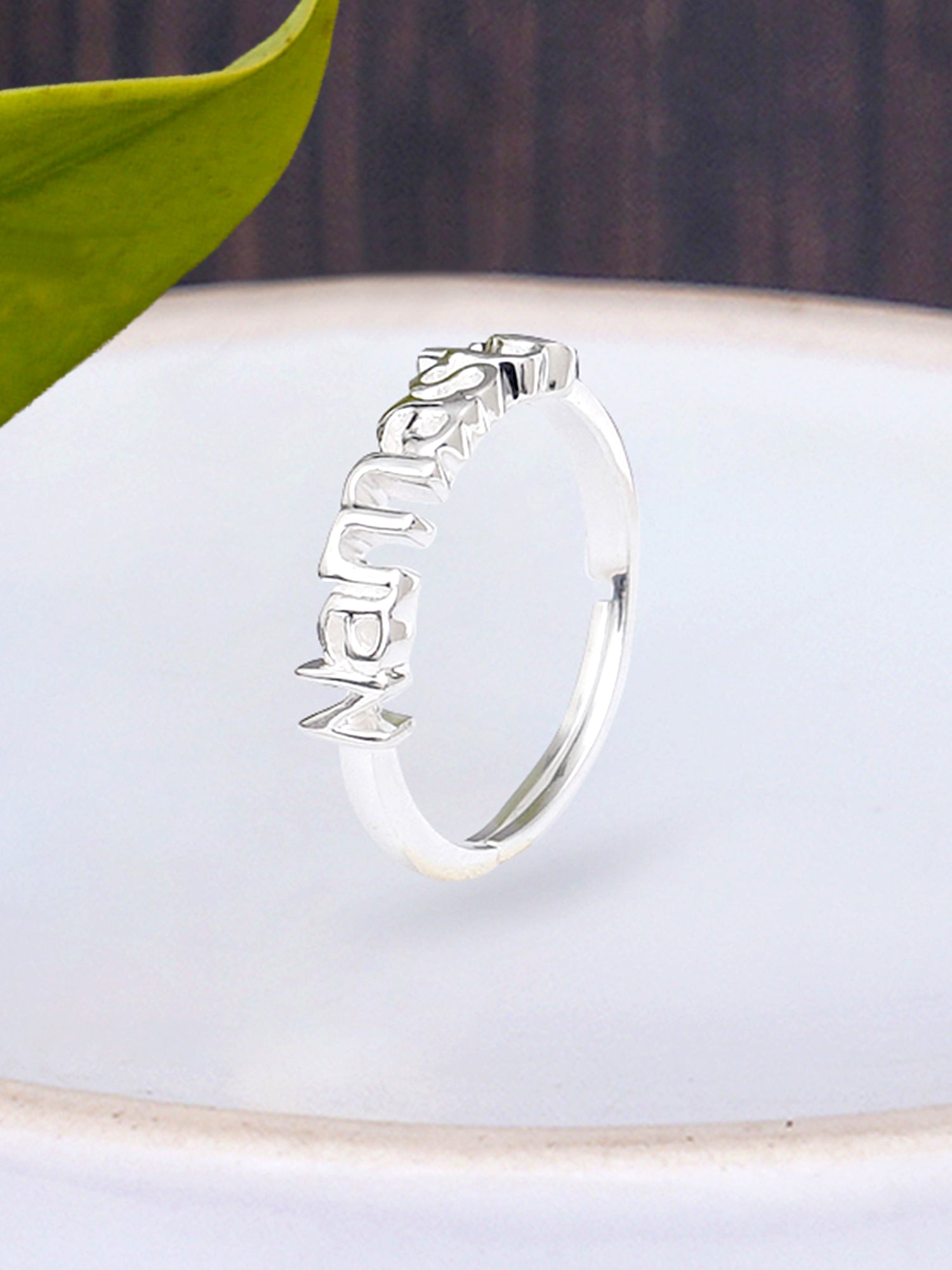 925 Sterling Silver Namaste Adjustable Ring - Image 1