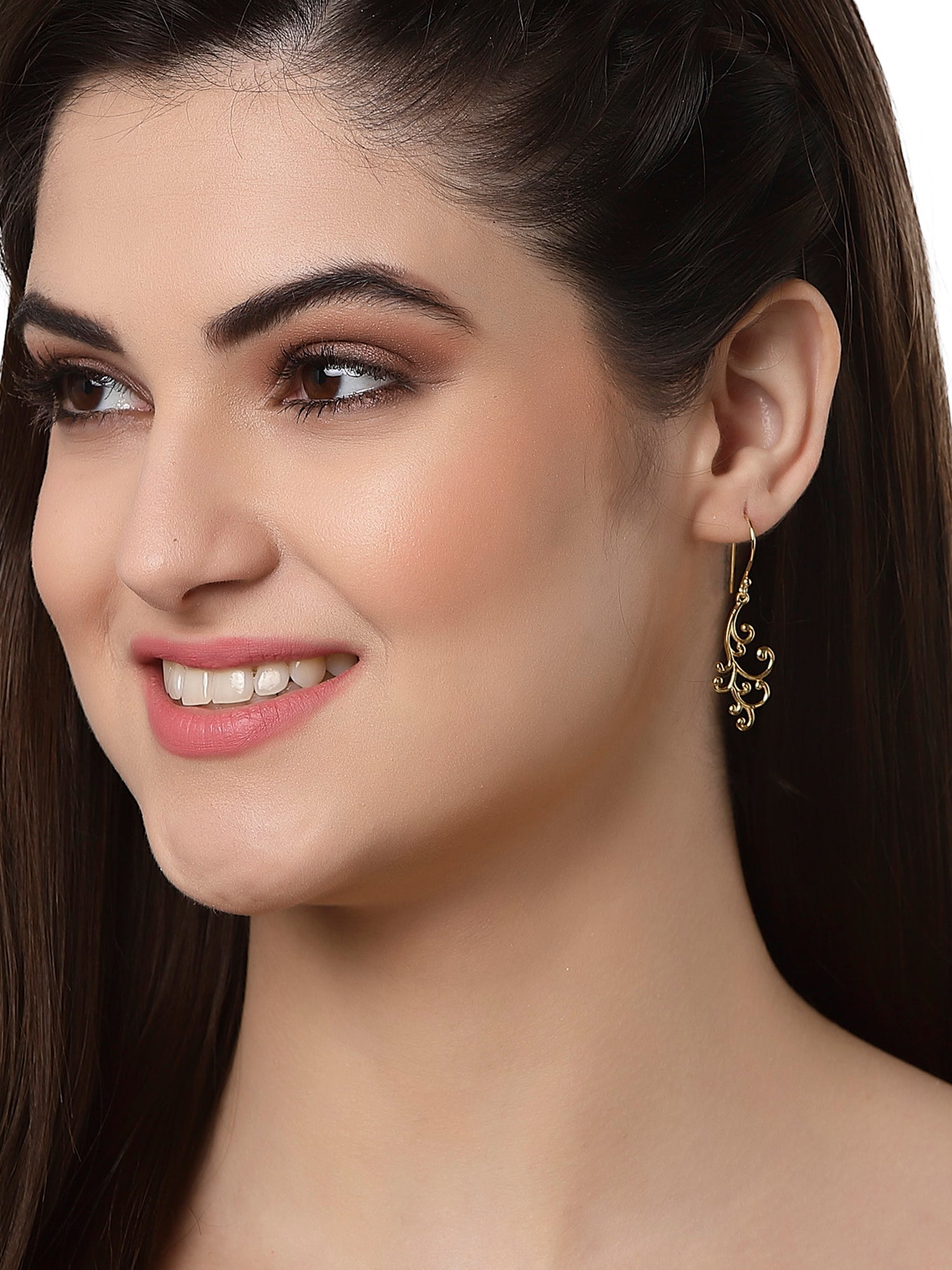 KUNUZ Gold Plated 925 Sterling Silver Dangler Earrings - view 2