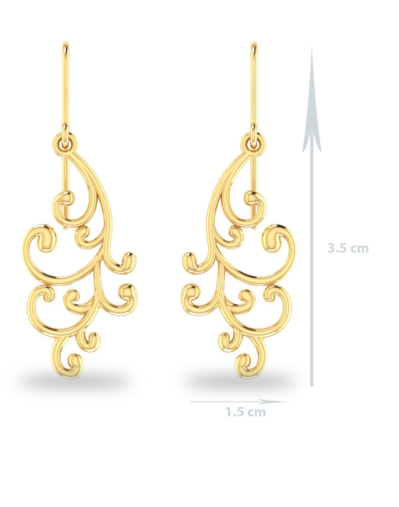 KUNUZ Gold Plated 925 Sterling Silver Dangler Earrings - view 6