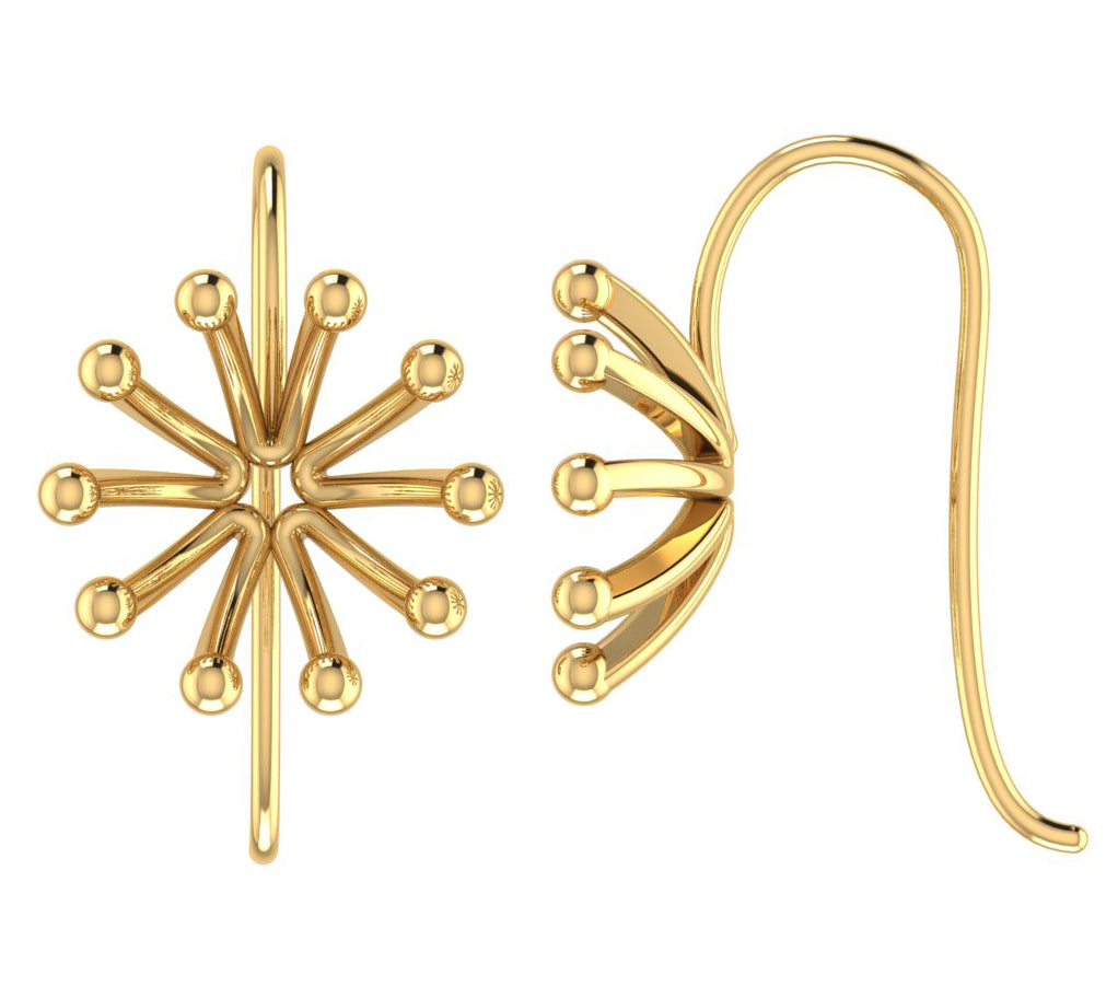 KUNUZ Gold Plated 925 Sterling Silver Stud Earrings - view 7