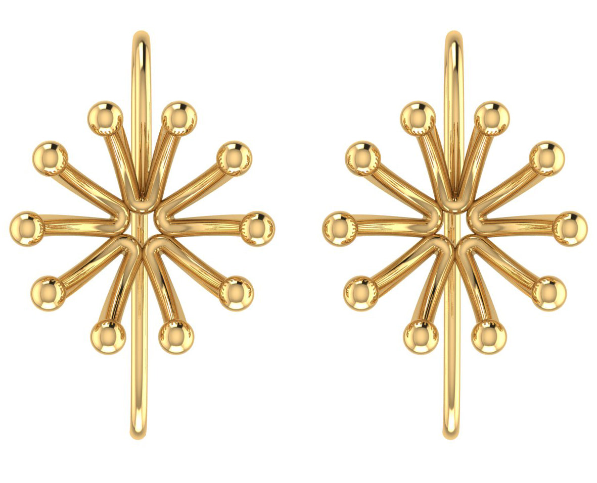 KUNUZ Gold Plated 925 Sterling Silver Stud Earrings - view 5