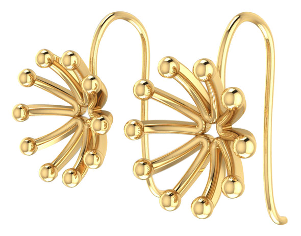 KUNUZ Gold Plated 925 Sterling Silver Stud Earrings