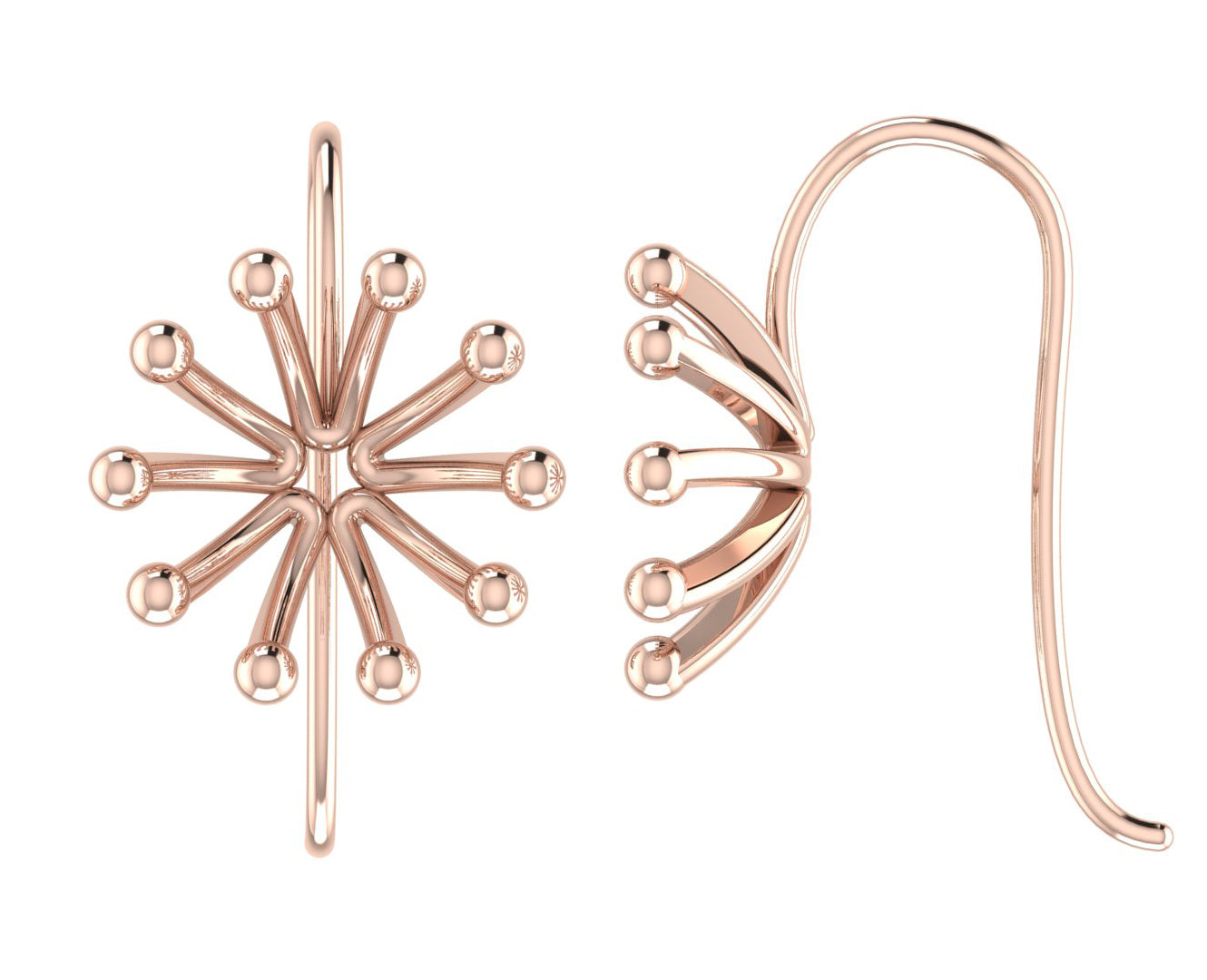 KUNUZ Rose Gold Plated 925 Sterling Silver Stud Earrings - view 7