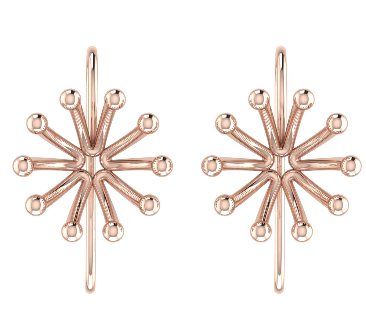 KUNUZ Rose Gold Plated 925 Sterling Silver Stud Earrings - view 6