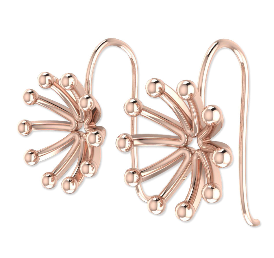 KUNUZ Rose Gold Plated 925 Sterling Silver Stud Earrings - view 5