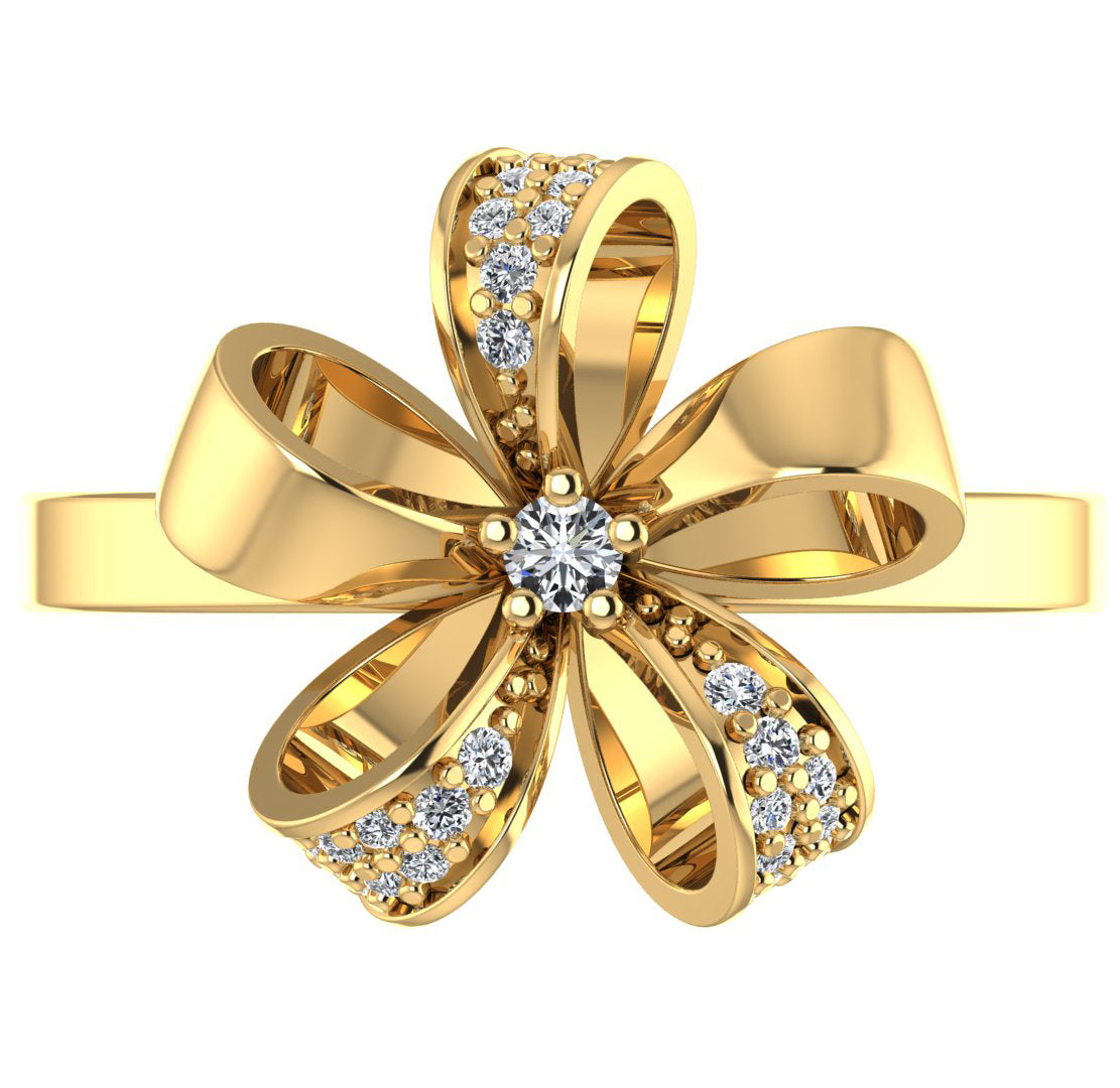 Floweret 925 GoldPlated Sterling Silver Adjustable Crystal Adjustable Ring for Women - view 6