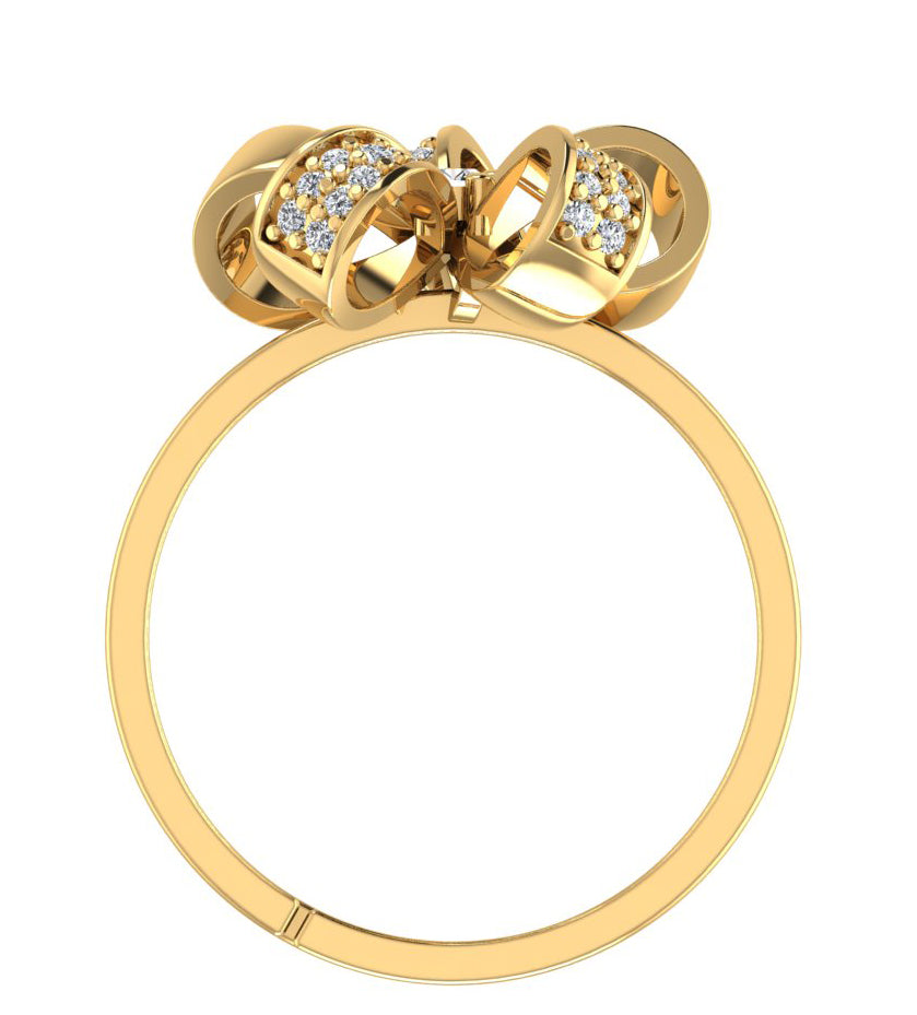 Floweret 925 GoldPlated Sterling Silver Adjustable Crystal Adjustable Ring for Women - view 7