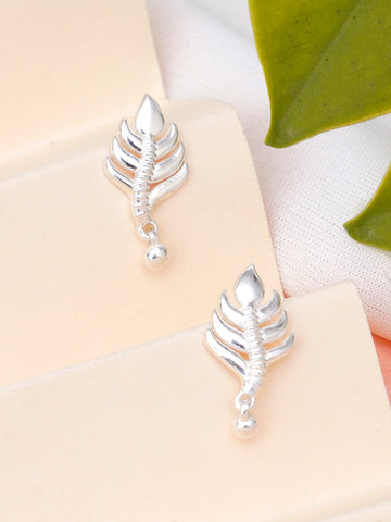 KUNUZ 925 Sterling Silver Mor Pankh Design Stud Earrings