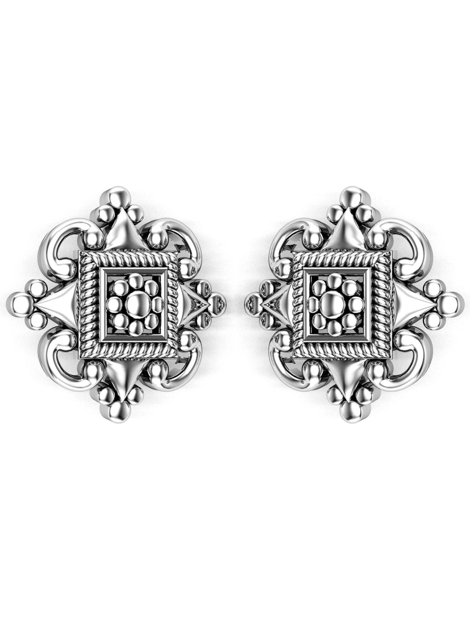 925 Sterling Silver Small Gear Stud Earrings - Antique Finish Steampunk Jewelry