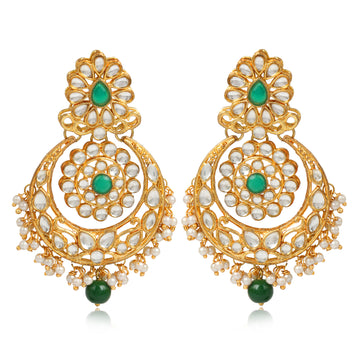 GoldPlated Fashion German Chandbali Hook Dangler Stylish Fancy Party Wear Earrings For Women