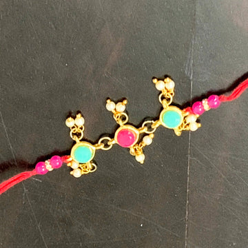 GoldPlated Kundan Rakhi For Brother